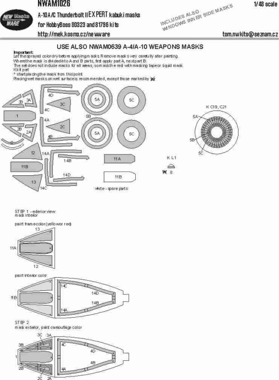 New Ware M1026 Mask A-10A/C Thunderbolt II EXPERT (HOBBYB) 1/48