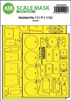 Art Scale 200-M32079 Heinkel He-111P-1 wheels and canopy frame paint masks (outside only) 1/32