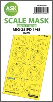 Art Scale 200-M48081 Mikoyan MiG-25PD wheels and canopy frame paint masks (inside and outside) 1/48