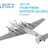 Quinta studio QD72188 Bf 110G2/4 (Eduard) 3D Декаль интерьера кабины 1/72