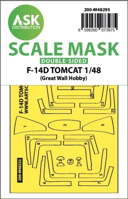 Art Scale 200-M48295 Grumman F-14D Tomcat canopy frame paint mask (inside and outside) 1/48