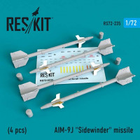 Reskit RS72-0235 AIM-9J Sidewinder missile (4 pcs.) 1/72