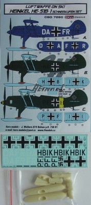 Kora Model CSD7260 Heinkel He-51B-1 Ski - Conversion set &amp; decal 1/72