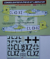 Kora Model DEC72211 Consolidated B-24G-10-NT Luftwaffe декали декали 1/72