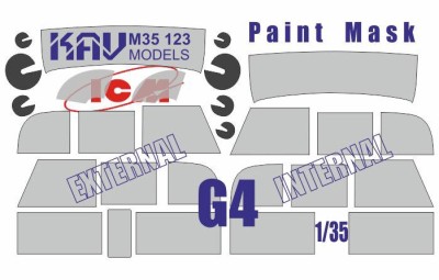 KAV M35123 Окрасочная маска на остекление G4 (ICM) 1/35