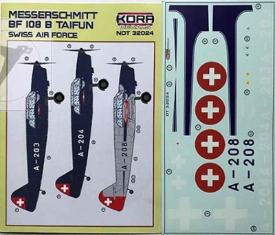 Kora Model NDT32024 Bf 108B Taifun Swiss Air Force декали 1/32