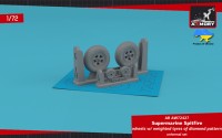Armory ARAW72427 Supermarine Spitfire wheels with weighted tyres of diamond pattern & 5-spoke hubs 3D-Printed set 1/72