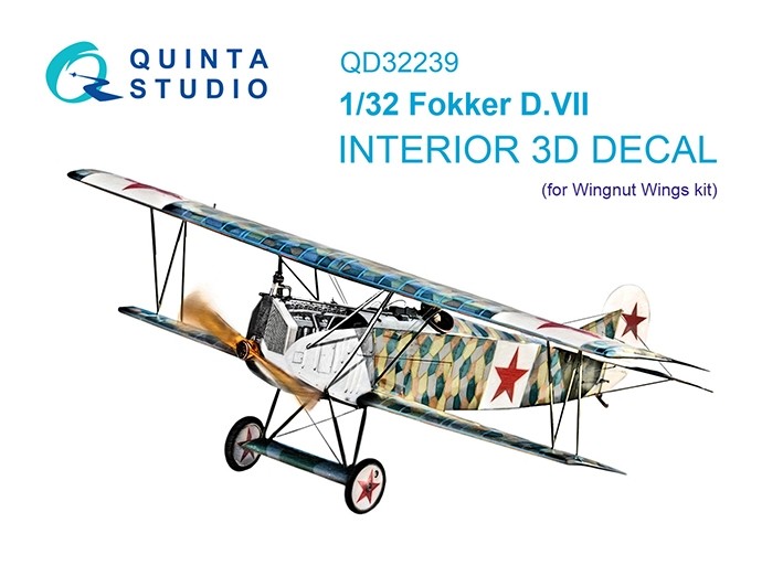 Quinta Studio QD32239 Fokker D.VII (Wingnut Wings) 3D Декаль интерьера кабины 1/32