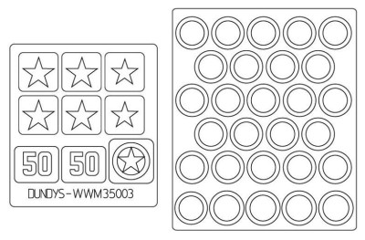 DUNDYS DUWW35003 1/35 Mask M4A3 Sherman 75mm (for Tamiya 35250)