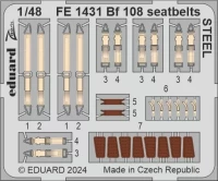 Eduard FE1431 Bf 108 seatbelts STEEL (EDU) 1/48