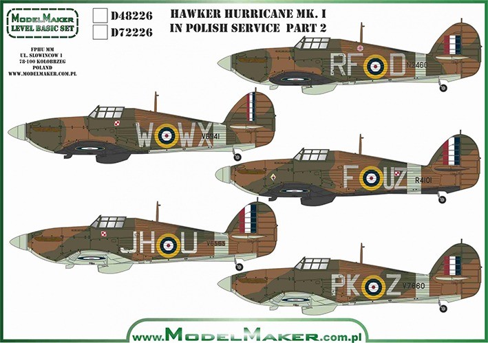 Model Maker Decals D48226 Hawker Hurricane Mk.I in Polish service part 2 1/48