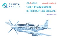 Quinta studio QDS-32143 P-51D/K Mustang (Dragon) (Малая версия) 3D Декаль интерьера кабины 1/32