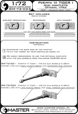 Master G72023 PzKpfw VI Tiger I Gun mantlets (3 opt. types) 1/72