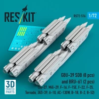 Reskit 72516 GBU-39 SDB (8 pcs) and BRU-61 (2 pcs.) 1/72