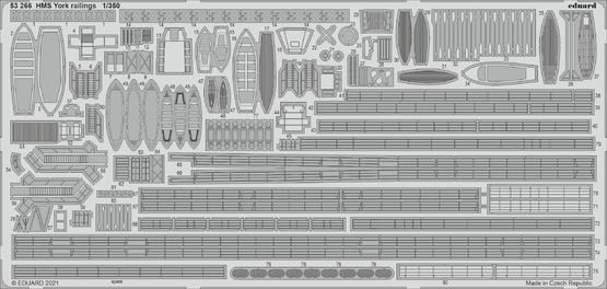Eduard 53266 HMS York railings SET(TRUMP) 1:350