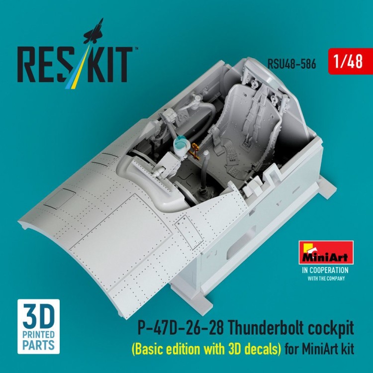 Reskit U48586 P-47D-26-28 Thunderbolt cockpit Basic (MINA) 1/48
