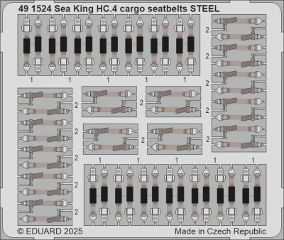 Eduard 491524 Sea King HC.4 cargo seatbelts STEEL (AIRF) SET 1/48