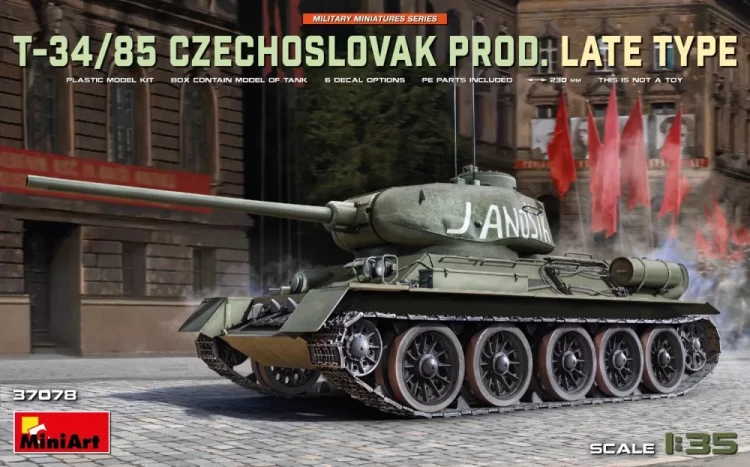 Miniart 37078 T-34-85 Czechoslovak Prod. Late (6x camo) 1/35