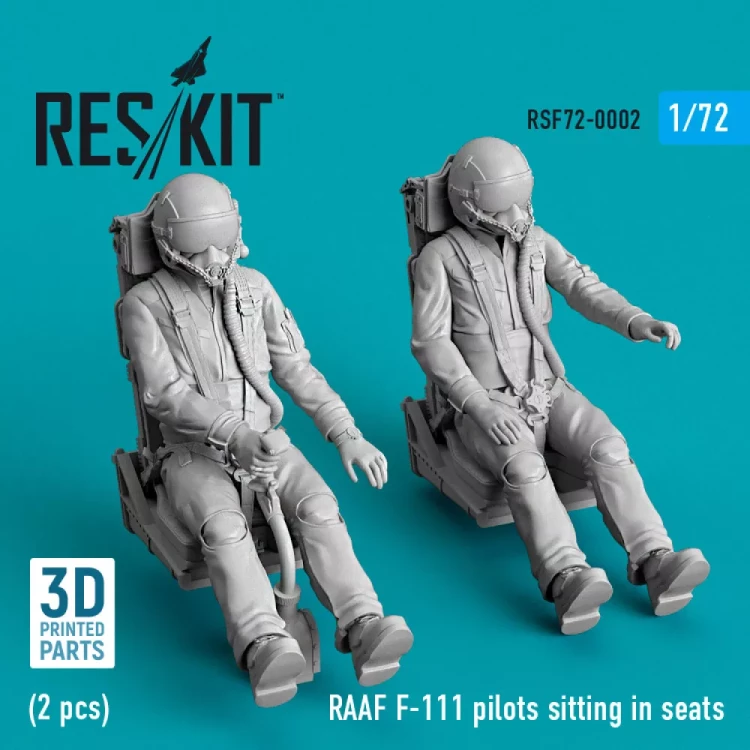 Reskit F72002 RAAF F-111 pilots sitting in seats (2 pcs.) 1/72