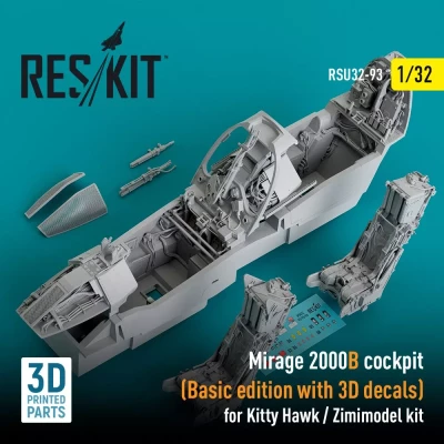 Reskit U32093 Mirage 2000B cockpit Basic edition w/ 3D dec. 1/32