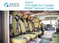 Quinta studio QR72011 Комплект ремней на три кресла для семейства бронеавтомобилей Тайфун (Для всех моделей) 1/72