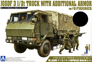 Aoshima 012086 JGSDF 3 1/2t Truck Armor Reinforced Type (6 Figures Set) 1:72
