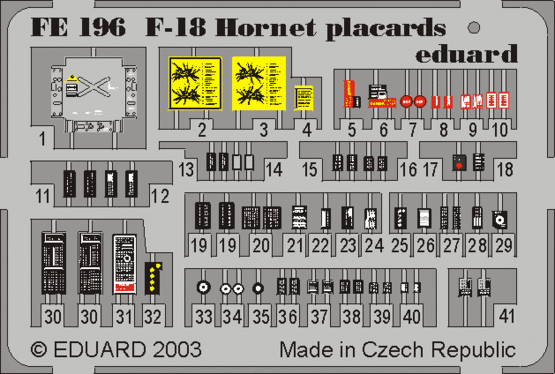 Eduard FE196 F-18 placards