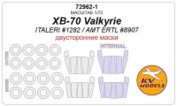 KV Models 72962-1 XB-70 Valkyrie (ITALERI #1282 / AMT ERTL #8907) - Двусторонние маски + маски на диски и колеса ITALERI / AMT ERTL US 1/72