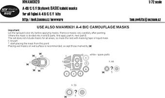 New Ware NWA-M0629 1/72 Mask A-4B/C/E/F Skyhawk BASIC (FUJIMI)