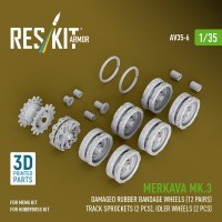 Reskit AV35006 Merkava Mk.3 damaged wheels set (MENG/HOBBYB) 1/35