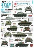 Star Decals 35-C1236 CRO-ARMY # 1. Domovinski Rat / Homeland War 1991-95.T-55A. First war years 1991-92. [Soviet] 1/35