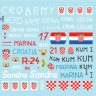 Star Decals 35-C1236 CRO-ARMY # 1. Domovinski Rat / Homeland War 1991-95.T-55A. First war years 1991-92. [Soviet] 1/35