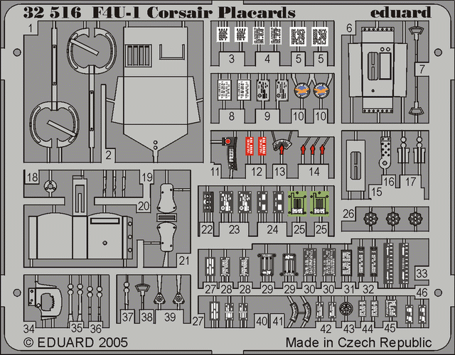 Eduard 32516 F4U-1 placards