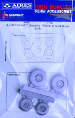 Aires 4841 A-26B/C (B-26B/C) Invader early wheels&amp;p.mask 1/48