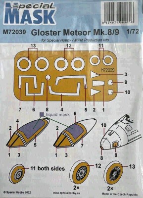 Special Hobby M72039 Mask for Gloster Meteor Mk.8/9 (SP.H.) 1/72