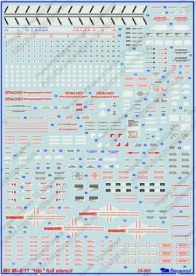 Begemot Decals 35-001 Миль Ми-8/17 технические надписи 1/35