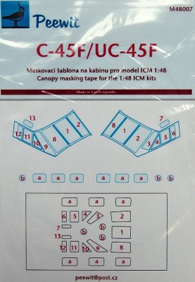 Peewit PW-M48007 1/48 Canopy mask C-45F/UC-45F (ICM)