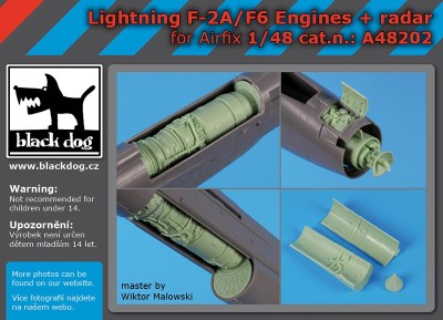 Black Dog A48202 BAC/EELightning F.2A /F.6 engines and radar (designed to be used with Airfix kits) 1/48