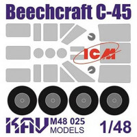 KAV M48025 Beechcraft Model 18 (ICM) все версии окрасочная маска 1/48