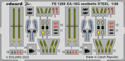 Eduard FE1269 EA-18G seatbelts STEEL (HOBBYB) 1/48
