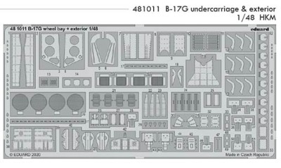 Eduard 481011 SET B-17G undercarriage &amp; exterior (HKM)