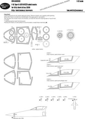 New Ware NWA-M0693 1/32 Mask F-5E Tiger II ADVANCED (KITTYH 32018)