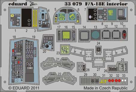 Eduard 33079 1/32 Фототравление F/A-18E interior S.A.