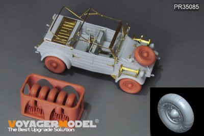 Voyager Model PR35085 WWII German Kubelwagen Type 82 Africa Troop Special Balloon Tires Patten 2 (GP) 1/35