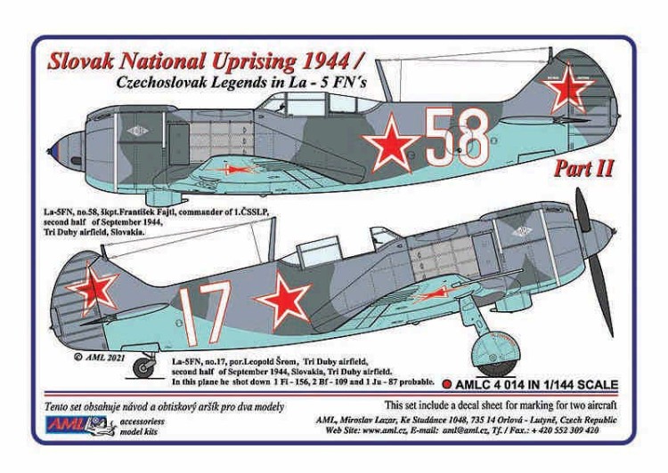 AML AMLC144014 Decals Slovak Nat.Upris.1944/ CZ Legends 1/144
