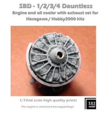 Sbs Model 72083 SBD-1/2/3/4 Dauntless Engine&amp;Exhaust set 1/72
