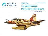 Quinta studio QD48116 Mirage 2000D (для модели Kinetic) 3D Декаль интерьера кабины 1/48