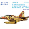 Quinta studio QD48116 Mirage 2000D (для модели Kinetic) 3D Декаль интерьера кабины 1/48