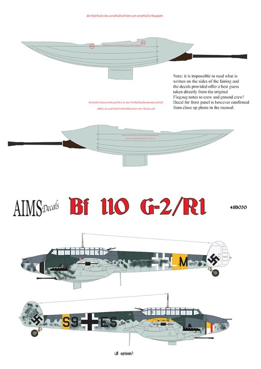 Aims AIMS48D030 Messerschmitt Bf-110G-2/R1 1/48