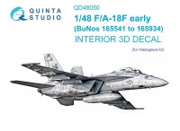 Quinta studio QD48050 F/A-18F early (Hasegawa) 3D Декаль интерьера кабины 1/48